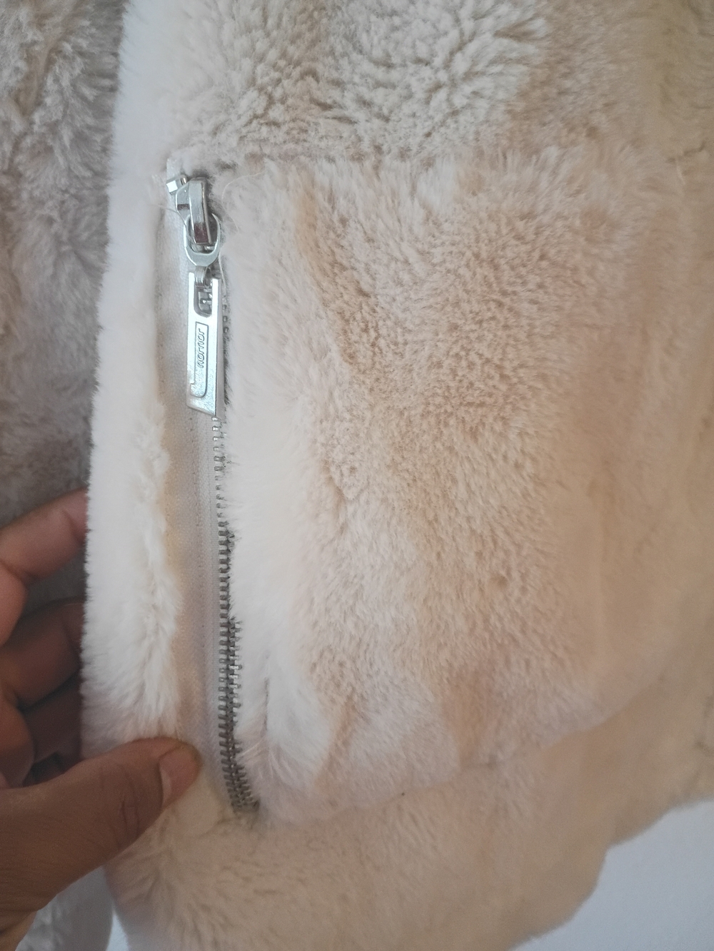Jou Jou Plush Teddy Jacket in Cream - Picture 4 of 12